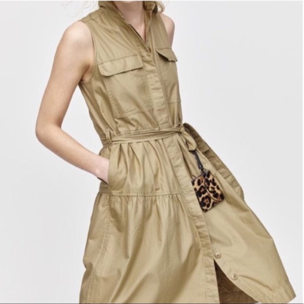 J.Crew tiered fatigue shirtdress